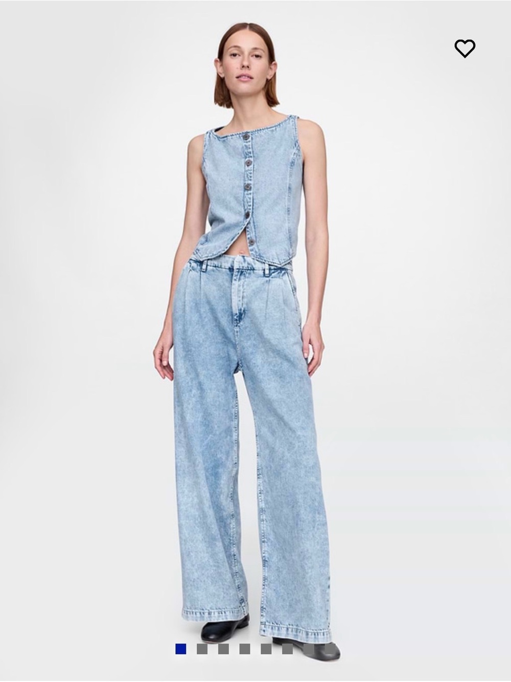 GAP Light Blue acid wash Wide-Leg trouser jeans